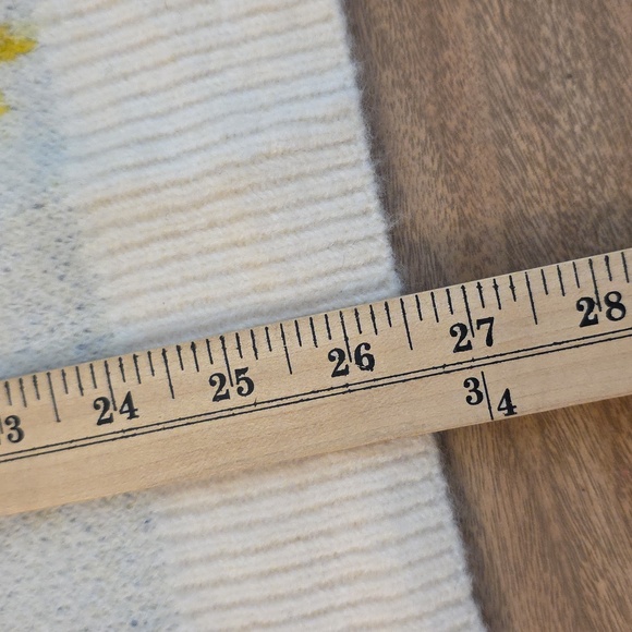 POL V-Neck Oversized Sweater Large Abstract Floral Cream Jacquard NEW - Picture 12 of 14